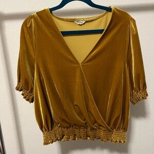 Madewell Mustard Gold Velvet Women's Top